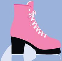 femmes rose la glace patins pour patinage vecteur