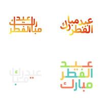 contemporain eid mubarak conception avec moderne calligraphie vecteur