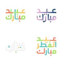 eid mubarak vecteur pack avec magnifique arabe calligraphie