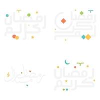 arabe calligraphie Ramadan kareem vœux pour islamique jeûne mois. vecteur