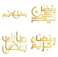 d'or Ramadan kareem vecteur illustration avec traditionnel arabe calligraphie pour musulman célébrations.
