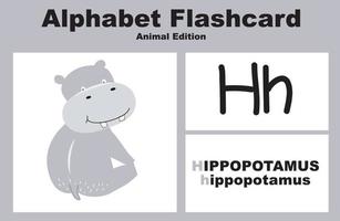 animal alphabet flashcard. éducatif imprimable flashcard. vecteur illustrations.