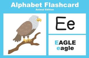 animal alphabet flashcard. éducatif imprimable flashcard. vecteur illustrations.