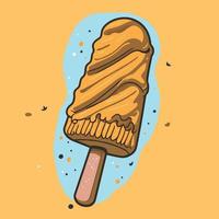 main tiré la glace crème bâton, coloré vecteur illustration