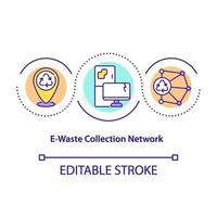 icône de concept de réseau de collecte des déchets électroniques vecteur