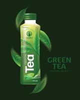 maquette d'emballage de boisson de thé vert vecteur