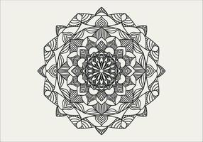 motif circulaire en forme de mandala avec fleur pour henné, mehndi, tatouage, décoration. ornement décoratif de style oriental ethnique. contour doodle main dessiner illustration vectorielle. vecteur