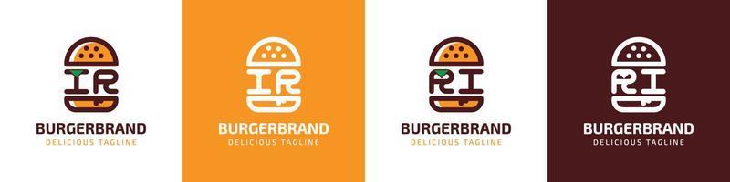 lettre ir et ri Burger logo, adapté pour tout affaires en relation à Burger avec ir ou ri initiales. vecteur