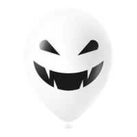 Halloween blanc ballon illustration avec effrayant et marrant visage vecteur