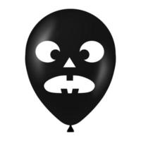 Halloween noir ballon illustration avec effrayant et marrant visage vecteur