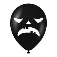 Halloween noir ballon illustration avec effrayant et marrant visage vecteur