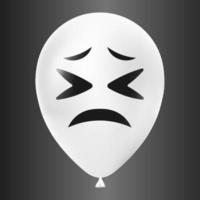 Halloween blanc ballon illustration avec effrayant et marrant visage isolé sur foncé Contexte vecteur