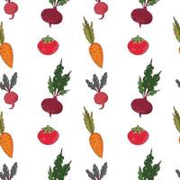 vecteur modèle de saisonnier brillant des légumes sur une blanc Contexte. une modèle de des radis, betteraves, carottes sur une blanc Contexte. adapté pour cuisine décoration, menus, textiles et scrapbooking.