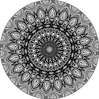 Facile griffonnage mandala avec floral et cœur motifs sur une blanc isolé Contexte. pour coloration livre pages. vecteur