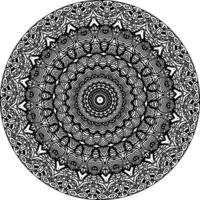 Facile griffonnage mandala avec floral et cœur motifs sur une blanc isolé Contexte. pour coloration livre pages. vecteur