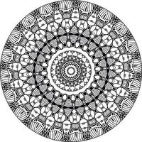 décoratif mandala avec Marin éléments et vagues sur blanc isolé Contexte. pour coloration livre pages. vecteur