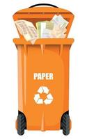 Jaune vecteur poubelle pour papier