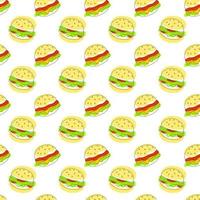 Burger sans couture crépiter. américain nourriture cheeseburger. savoureux repas aliments. délicieux Hamburger tissu. Contexte pour bannière, emballage, menu. vecteur