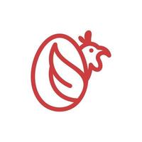 animal poulet avec Oeuf ligne moderne logo vecteur