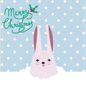 lapin de noël avec conception de vecteur de texte de félicitations