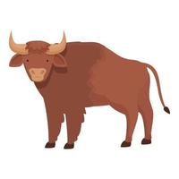 Naturel buffle icône dessin animé vecteur. bison animal vecteur