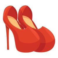 rouge haute talons des chaussures icône dessin animé vecteur. mode femelle vecteur