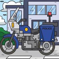 police moto coloré dessin animé illustration vecteur