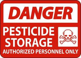 danger pesticide espace de rangement autorisé seulement signe sur blanc Contexte vecteur