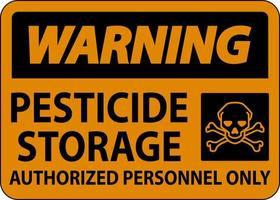 avertissement pesticide espace de rangement autorisé seulement signe sur blanc Contexte vecteur
