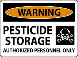 avertissement pesticide espace de rangement autorisé seulement signe sur blanc Contexte vecteur