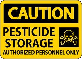 mise en garde pesticide espace de rangement autorisé seulement signe sur blanc Contexte vecteur