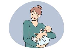 maternité problèmes et stress concept. vecteur