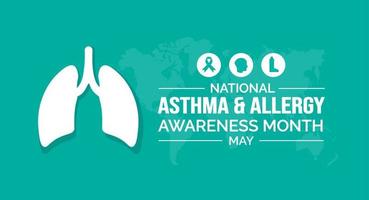 nationale asthme et allergie conscience mois Contexte ou bannière conception modèle célèbre dans mai vecteur