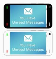 smartphones avec des messages non lus vecteur