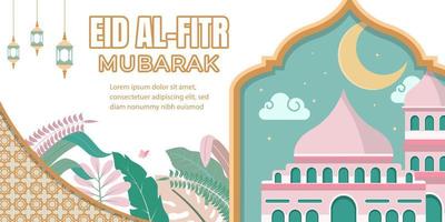 content eid mubarak mignonne plat dessin animé Contexte vecteur