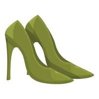 vert forêt Couleur haute talons des chaussures icône dessin animé vecteur. femmes mode vecteur