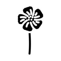 géranium fleur printemps glyphe icône vecteur illustration