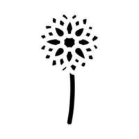 dahlia fleur printemps glyphe icône vecteur illustration