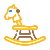 cheval chaise enfant chambre Couleur icône vecteur illustration