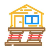 maison protéger tremblement de terre Couleur icône vecteur illustration
