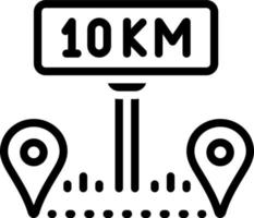 ligne icône pour km vecteur