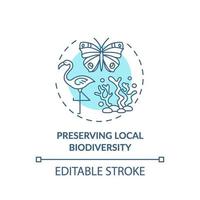 icône de concept de préservation de la biodiversité locale vecteur