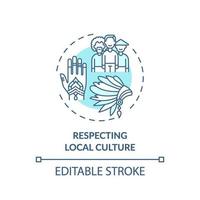 respectant l & # 39; icône du concept de culture locale vecteur