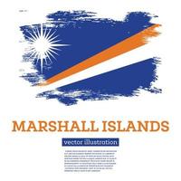 Marshall îles drapeau avec brosse coups. indépendance journée. vecteur