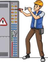 électricien dessin animé coloré clipart illustration vecteur