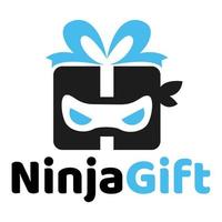 moderne vecteur plat conception Facile minimaliste logo modèle de cadeau ninja magasin mascotte personnage vecteur collection pour marque, emblème, étiqueter, badge. isolé sur blanc Contexte.