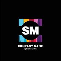 sm initiale logo avec coloré modèle vecteur. vecteur