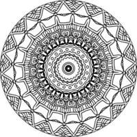 facile circulaire modèle dans forme de mandala pour henné, Mehndi, tatouage, décoration. décoratif ornement dans ethnique Oriental style. coloration livre page vecteur
