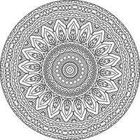 facile mandala, Facile mandalas fleurs coloration page sur blanc Contexte. vecteur