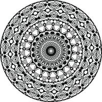 Facile griffonnage mandala avec floral et cœur motifs sur une blanc isolé Contexte. pour coloration livre pages. vecteur